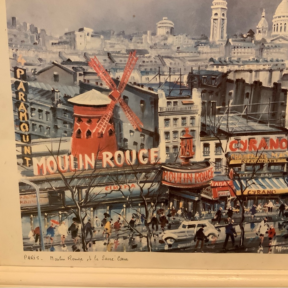 Paris Moulin Rouge Framed Art Print Maurice Legendre Vintage Collectible print - Picture 3 of 6